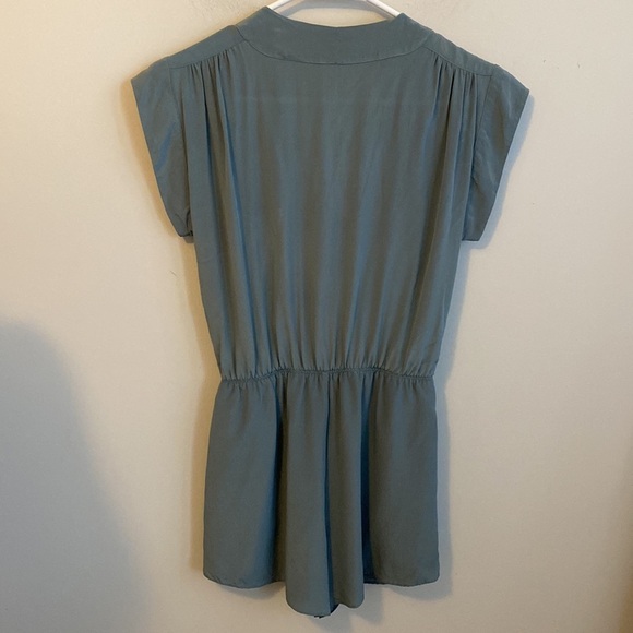 Aritzia Babaton Corbett Silk Romper in Light Jade - Picture 3 of 6